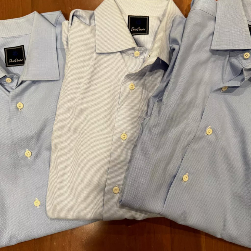 3 (Three) Limited David Donahue Long Sleeve Button-Up Cotton Large Size 16 1/2